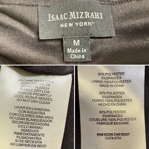 Isaac Mizrahi New York Black Sequin Tweed Sheath Dress Gold Buttons Size M - Picture 6 of 14